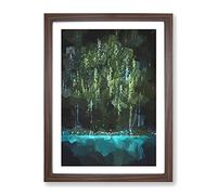 Woods In Yosemite National Park In Abstract Modern Framed Print | A4 Walnut Framed Wall Art | Ready to Hang | Abstract Landscape Picture | Living Room Bedroom Lounge Office