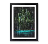 Woods In Yosemite National Park Painting Modern Framed Print | A4 Black Framed Wall Art | Ready to Hang | Modern Landscape Picture | Living Room Bedroom Lounge Office