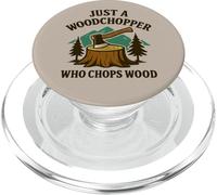Woods Man Woodchopper Chopping Firewood Axe Woodland PopSockets PopGrip for MagSafe