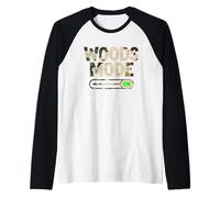 Woods Mode ON Deer Hunter Outdoors Forest Raglan Baseball Tee