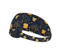 Woods Owl Print Workout Headbands for Women - Non-Slip Stretchy Sweat Head Bands for Women Hair, Moisture Wicking Sweatband for Sports Running Tennis Athletic Gym Yoga