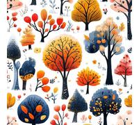 Woods Painted Peel and Stick Wallpaper 3D Printed Plants Art for Boys Girls Teen Bedroom Living Room Kitchen Removable Decor Wall Mural Paper 17.3"x236"