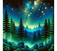 Woods Starry Sky Scenery Jigsaw Puzzles for Adults 80 Pieces Hard Difficult Challenging puzzles for adults 80 pcs DIY Decoration Puzzle for Wall Decor Gifts