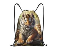 Woods Tigers Cub Unisex String Backpack Waterproof Gym Sack Foldable Drawstring Backpack For Travel Hiking Holidays