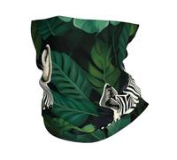 Woods Zebra Leaf Pattern Women Men Neck Warmer Windproof Neck Gaiter Lightweight Snood Scarf For Hiking Running Cycling Sport