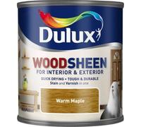 Woodsheen Stain and Varnish 750ml Warm Maple | Interior Wood Stain and Varnish | Satin Finish for Doors Skirting Furniture and Trim | Quick Dry Wood Protection