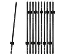 Woodside 10 Pack 5Ft Metal Fence Posts Heavy Duty Black Steel Fence Stakes With Hooks