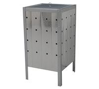 Woodside 100L Square Garden Galvanised Incinerator Fire Bin Rubbish Pit