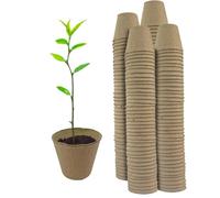 Woodside 160 Pack Compostable Plant Pots 6cm - Biodegradable Paper Seedling Pots, Eco Friendly Garden Growing Pots
