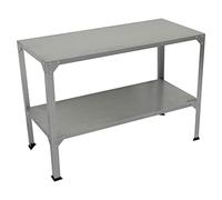 Woodside 2 Tier Galvanised Steel Greenhouse Potting/Work Bench, Metal Garage Workstation