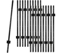 Woodside 20 Pack 5Ft Metal Fence Posts Heavy Duty Black Steel Fence Stakes With Hooks