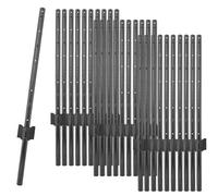 Woodside 30 Pack 3Ft Metal Fence Posts Heavy Duty Black Steel Fence Stakes With Hooks