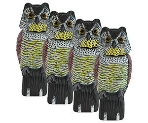 Woodside 4 X Large Realistic Owl Decoy With Rotating Head Bird/Pigeon/Crow Scarer