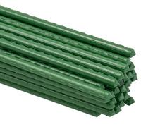 Woodside 50 X Green Garden Plant Stakes, Coated Steel Support Spikes, 11mm X 90Cm