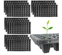 Woodside 60 Cell Root Trainer Seed Trays 12 Pack | Reusable Propagation Trays for Seedlings & Cuttings | Deep Cell Plant Starter Trays with Drainage Holes | Garden Growing Equipment