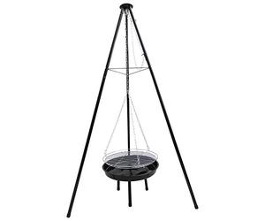 Woodside Adjustable Garden Tripod Barbecue Cooking Grill Portable BBQ Fire Pit