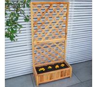 Woodside Aldburgh Wooden Garden Trough Planter/flower Container Box With Trellis