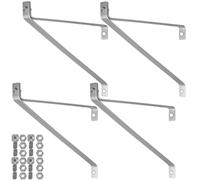 Woodside Aluminium Greenhouse Shelving Brackets 4 Pack | Heavy Duty Metal Shelf Supports with Fittings | Greenhouse Shelf Brackets for Plants, Pots, Seed Trays & Garden Storage