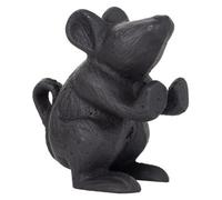 Woodside Black Heavy Duty Cast Iron Antique Mouse Decorative Door Stop/wedge