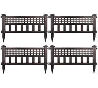 Woodside Bronze Decorative Plastic Garden Fence Panels, Border Edging (4 Pack)