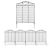 Woodside Brooke Metal Garden Decorative Border Fencing, Outdoor Lawn Edging, Animal/Dog/Pet Barrier, Pack of 4