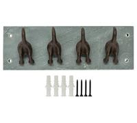 Woodside Cast Iron And Slate Dog Tail 4 Hook Coat Hanger