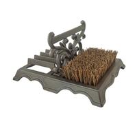 Woodside Cast Iron Boot Scraper & Brush Victorian Style - Heavy Duty Outdoor Shoe Cleaner with Strong Bristles, Ornate Garden Door Boot Cleaner