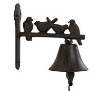 Woodside Cast Iron Door Bell with Bird Design, Classic/Antique/Vintage Style for Front Door and Garden, Decorative & Functional