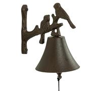 Woodside Cast Iron Door Bell with Bird Design, Classic/Antique/Vintage Style for Front Door and Garden, Decorative & Functional