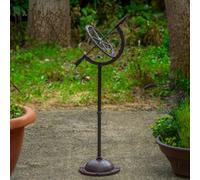 Woodside Cast Iron Garden Sundial Clock, Antique Ornamental Outdoor Décor
