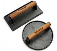 Woodside Cast Iron Grill Presses - Round & Rectangle Bbq & Burger Press