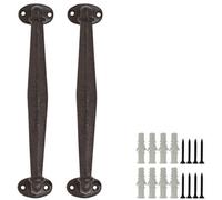 Woodside Cast Iron Heavy Duty Door Handle, Design B - 2 Pack