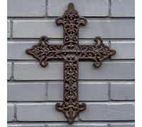 Woodside Cast Iron Home/garden Cross Wall Mounted Decoration, Indoor/outdoor