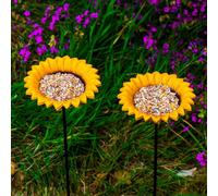 Woodside Cast Iron Sunflower Dish Bird Feeder (Pack Of 2)