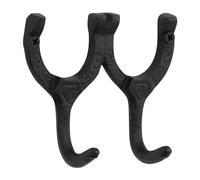 Woodside Cast Iron Wall Mounted Double Horseshoe Hook Coat/Hat/Key Rack, Decorative Rustic Antique Style Horse Shoe, Home Accessories