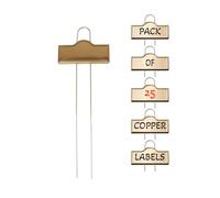 Woodside Copper Plant Label Tags - 25 Pack | Premium Copper-Finish Garden Markers | Large Writing Space | Stainless Steel Plant Tags for Pots, Borders, Allotments | 29cm Height | Pre-Assembled