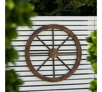 Woodside Decorative Rustic/vintage Garden Wooden Wagon Wheel Ornament