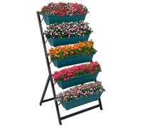 Woodside Drayton 5 Tier Metal Garden Planter Stand, Plant Herb Display Shelves