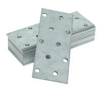 Woodside Flat Joining Plates 12 Pack - Galvanised Steel Brackets for Wood & Timber Construction, 3 Sizes (100mm, 160mm, 200mm) - Heavy-Duty, Rust-Resistant & Easy to Install