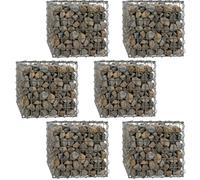 Woodside Gabion Basket Garden Mesh Wire Cage Pack of 6 30 x 30 x 30cm Heavy Duty Galvanised Steel Stone Baskets for Garden Walls, Raised Beds, Seating Areas, Landscaping & Outdoor Projects