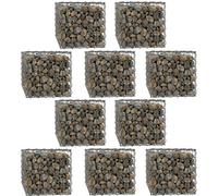 Woodside Gabion Basket Pack Of 10 Heavy Duty Garden Mesh Wire Cages 45 X 45 X 45Cm Galvanised Steel