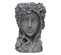 Woodside Goddess Head Planter, Decorative Indoor/Outdoor Human Face Plant Pot Statue Ornament for Garden Flower Pots
