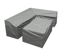 Woodside Grey L Shape Outdoor Dining Waterproof Patio Rattan Set Cover