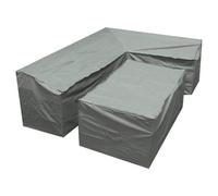 Woodside Grey L Shape Outdoor Dining Waterproof Patio Set Cover Rattan, Medium Left Side Long