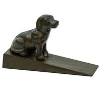 Woodside Heavy Duty Cast Iron Decorative Dog Door Wedge Stop, Fun Antique Style Doorstopper/Jammer