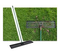 Woodside Heavy Duty Steel Lawn Levelling Rake With 213Cm Handle, Lawn Leveller For Soil, Sand, Seed & Top Dressing - Xl