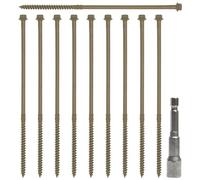 Woodside Hex Head Exterior Decking/Landscaping Sleeper Bed Fixing Screws, 6.7mm x 150/200/250mm, Pack of 50-200mm