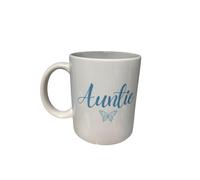Woodside Home Living - Auntie Butterfly Mug (Blue) | Gift for Auntie