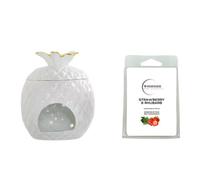 Woodside Home Living Pineapple Design Tealight Burner With Free Wax Melt Strawberry & Rhubarb