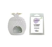 Woodside Home Living Pineapple Shaped Wax Melt Burner With Free Wax Melt - Lavender & Amber